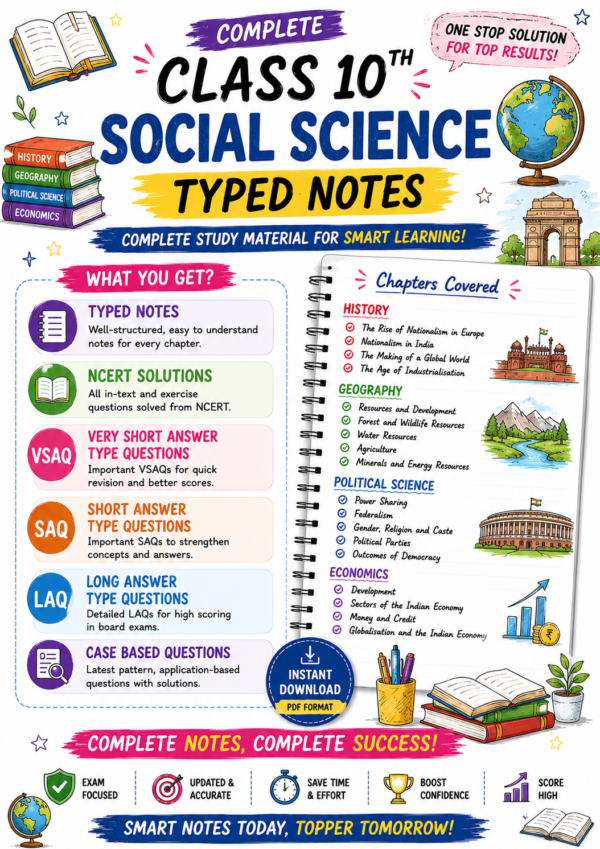 Class 10th Social Science Notes + Ncert Solutions+ All Important Questions