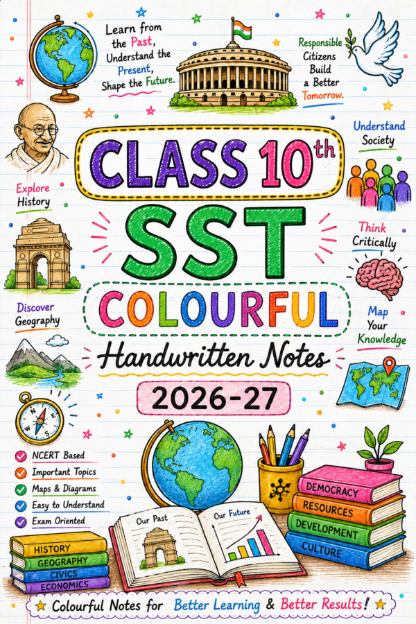 Class 10 SST Colourfull Handwritten Notes| Digital Pdf