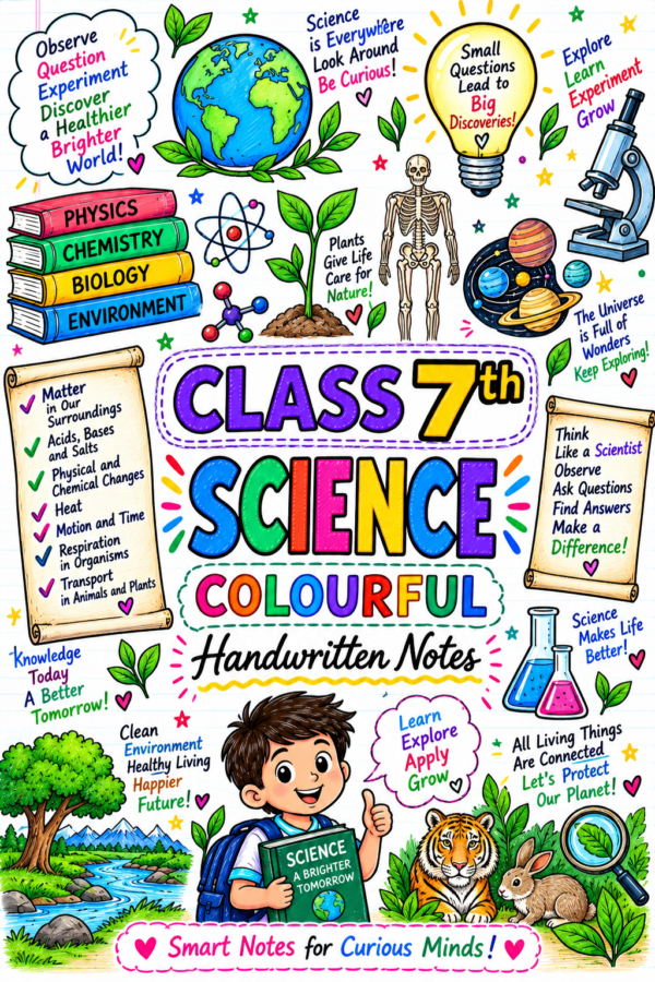 Class 7th Science Colourful Handwritten Notes 2026-27