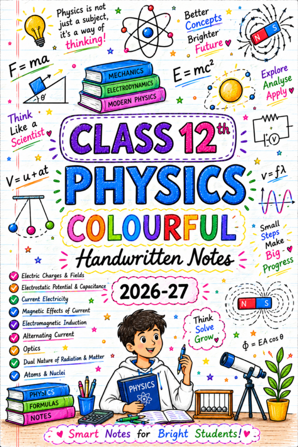 12th Physics Colorful Handwritten Notes Digital Pdf